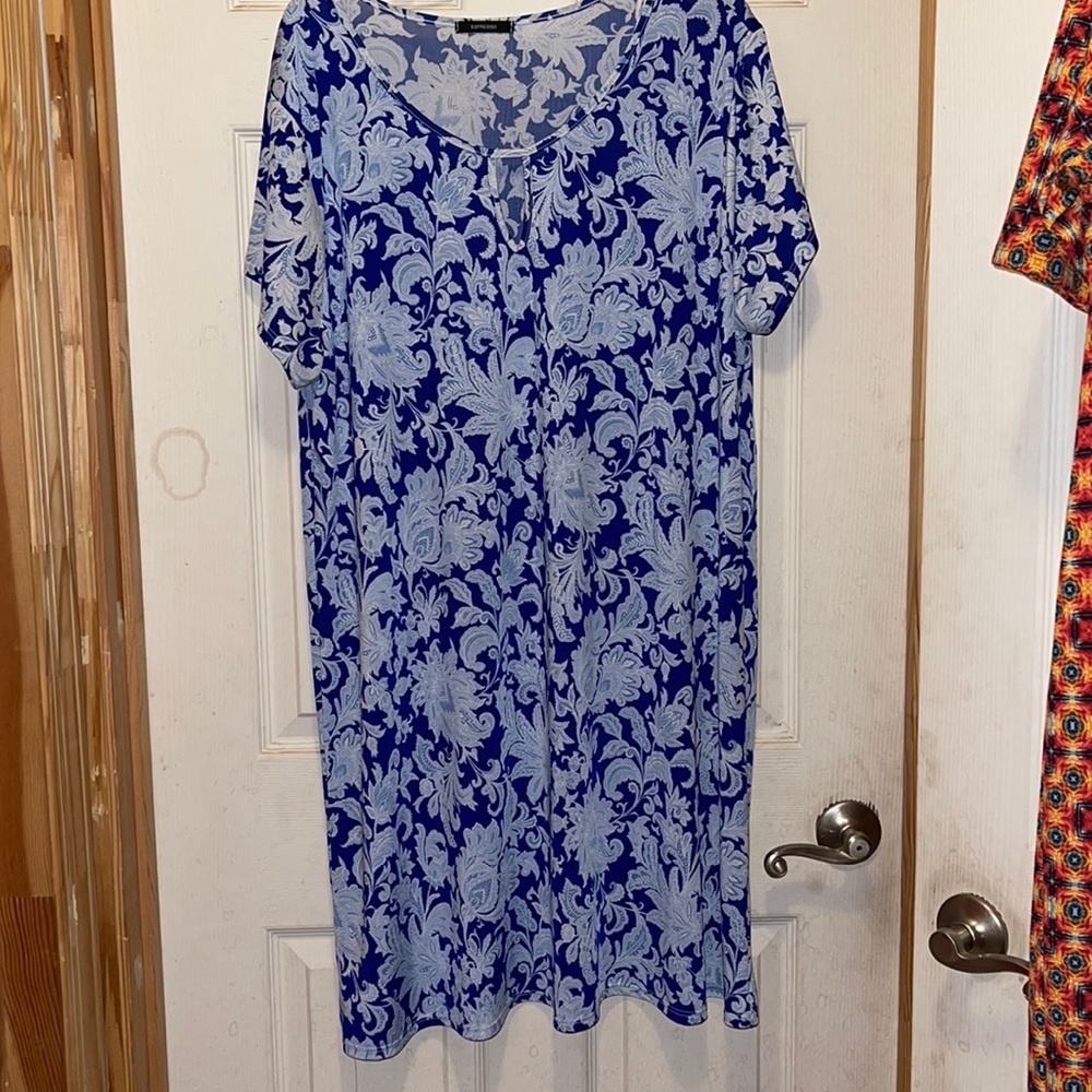 Blue Paisley/floral design dress
